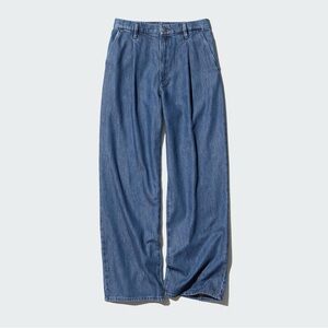 Uniqlo Drapey Denim Pleated Pants
